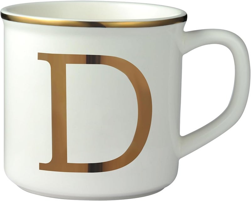 Miicol Ceramic Coffee Mug 16 oz, Monogram Coffee Cup, Golden Initial Tea Mug, Personalized Tea Cup, Unique Gift, Large Mug for Home, Office, Letter D - Image 1